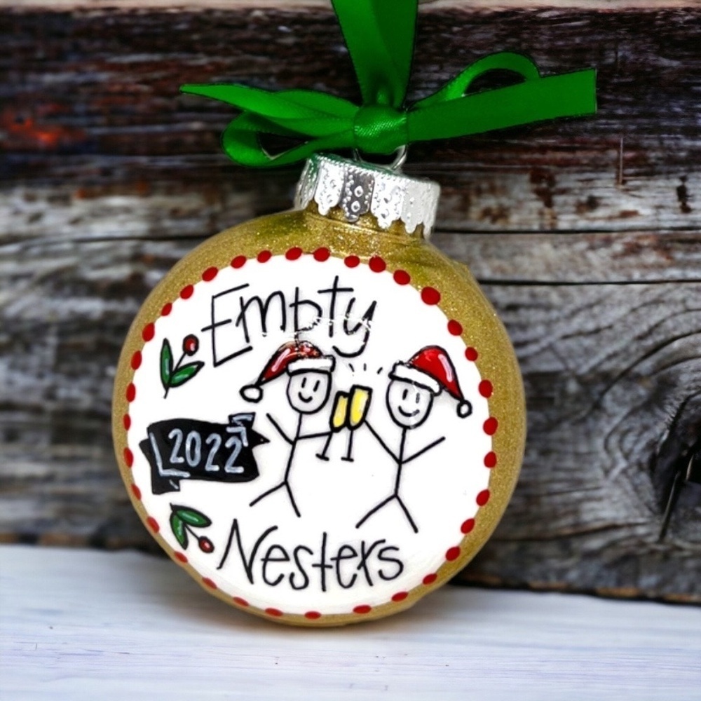 Handmade Empty Nesters Christmas Ornament, Personalized Acrylic Holiday Keepsake